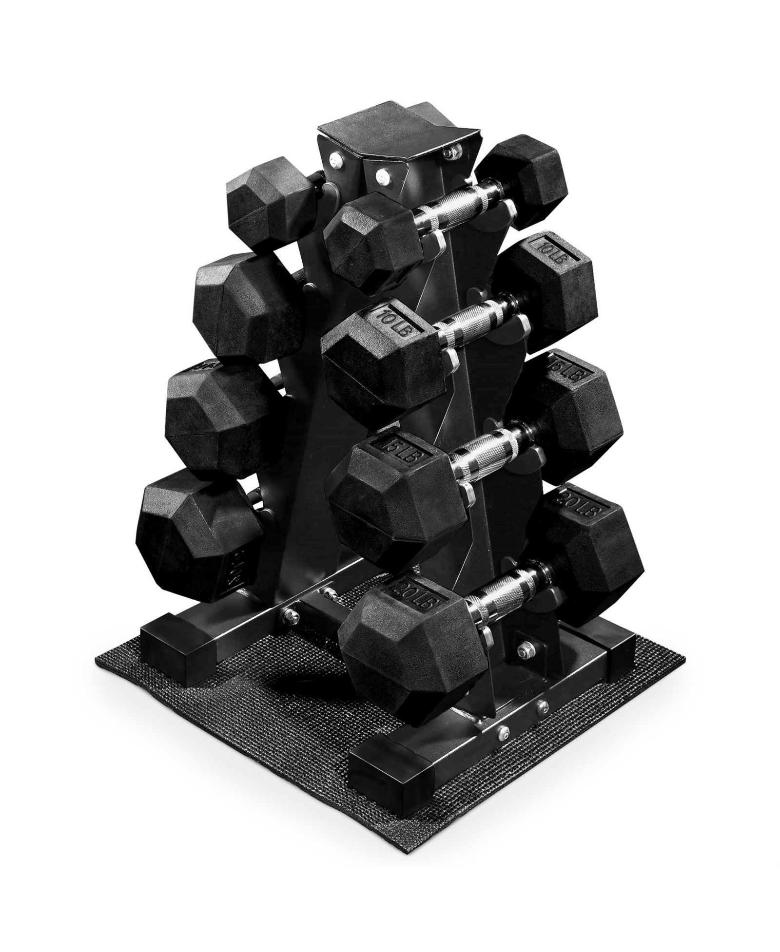 BalanceFrom Fitness BalanceFrom Dumbbell Set with Stand, Rubber Encased Home Gym Hand Weights, 100lb