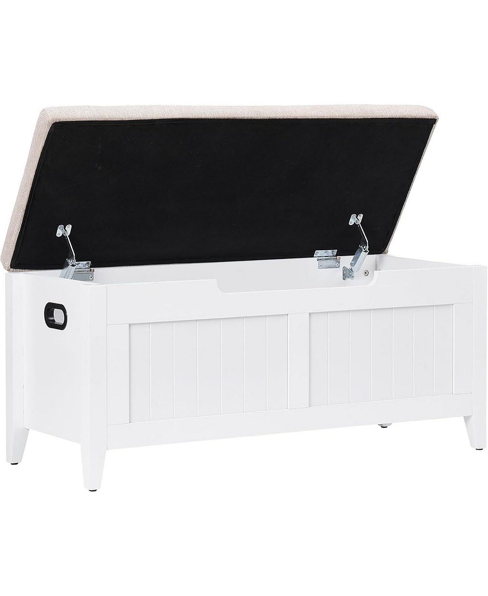 gaomon 39.4" Wooden Flip-Top Storage Bench - Entryway Chest with 2 Safety Hinges Large Capacity Organizer