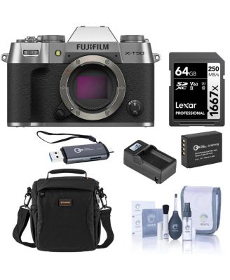 Fujifilm беззеркальная камера X-T50 с картой памяти Extreme PRO 128GB CFexpress Type-B, чтение 1700MB/s, запись 1200MB/s, плечевой ремень Alpine 140