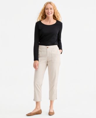 Женские укороченные брюки Style & Co Side Zip Cropped Tapered