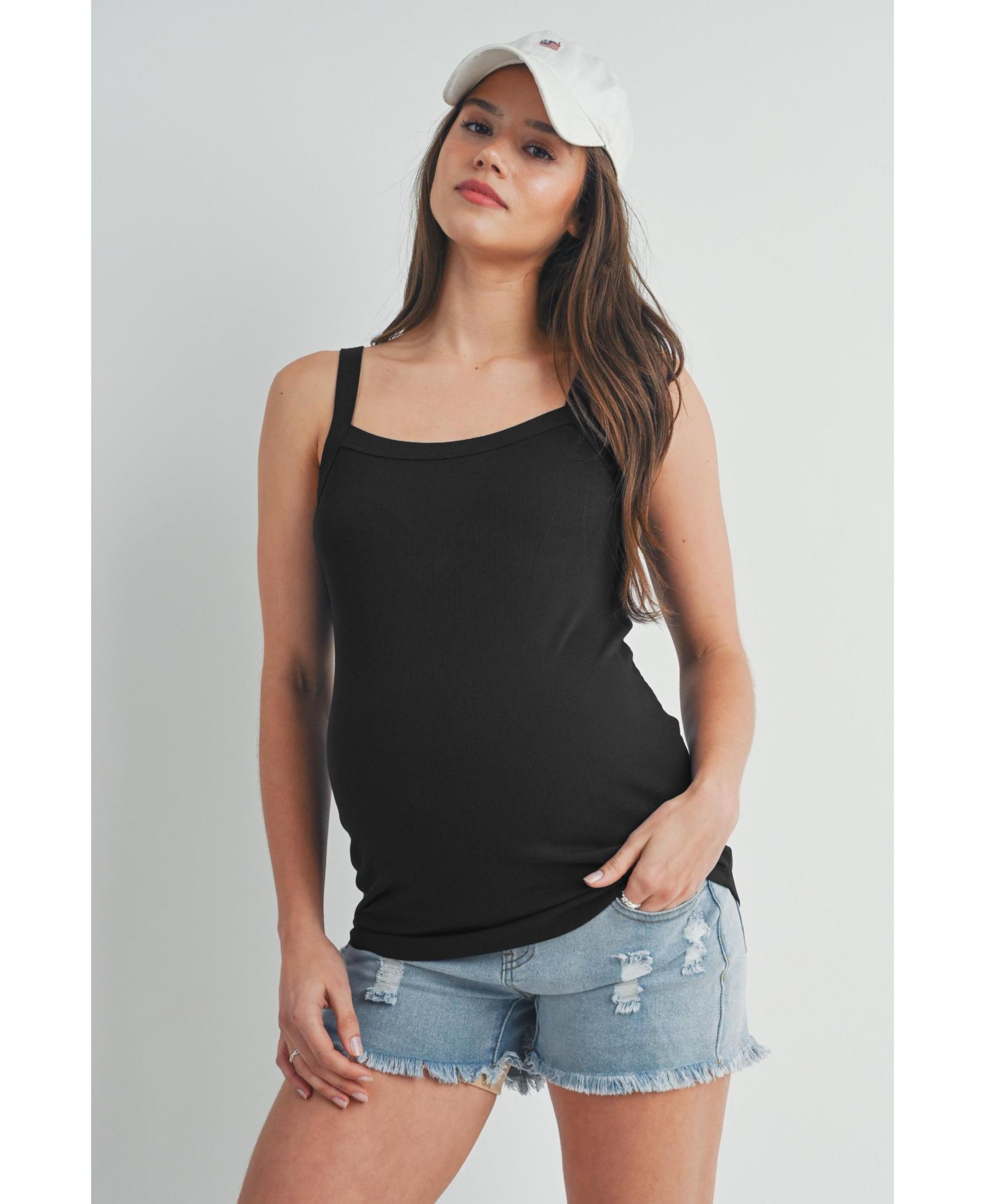 Женский топ Hello Miz Maternity Ribbed Square Neck без рукавов
