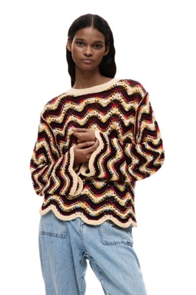 Desigual Women's Zigzag crochet sweater
