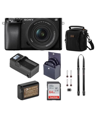 Sony Alpha a6100 беззеркальная цифровая камера с объективом 16-50mm и аксессуарами