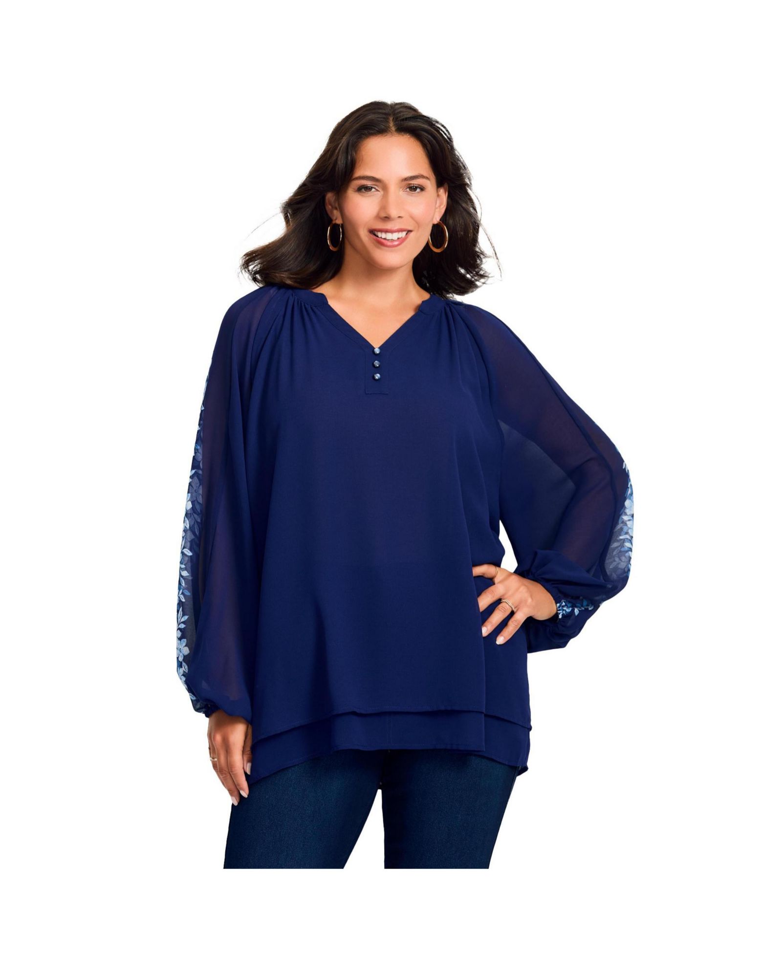 Женская блузка AVENUE Plus Size Double Layered Poet