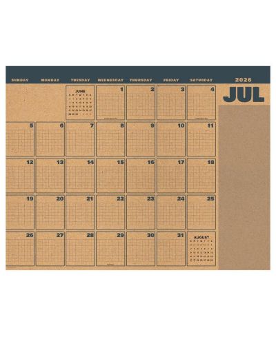 TF Publishing Paper Goods July 2026 - June 2027 Trail + Timber Large Desk Pad Monthly Blotter Calendar