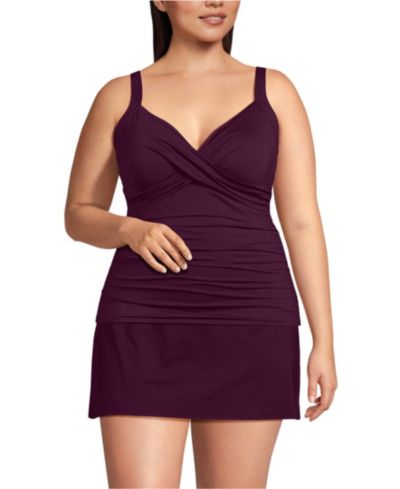 Lands' End Women's DD-Cup Sweetheart Wrap Underwire Tankini Top