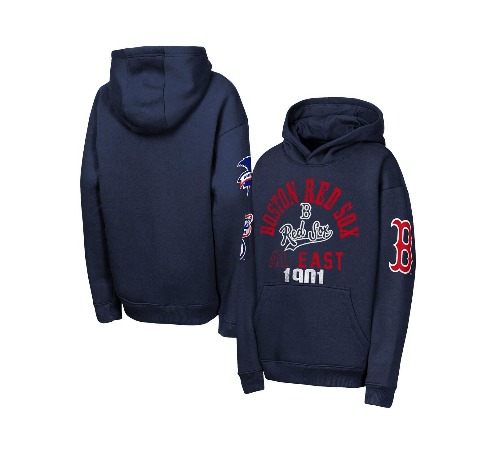 Outerstuff Big Boys and Girls Navy Boston Red Sox Premium Sweep Fleece Hoodie