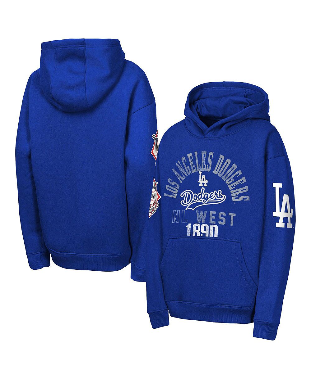 Outerstuff Big Boys and Girls Royal Los Angeles Dodgers Premium Sweep Fleece Hoodie