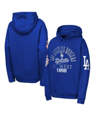 Outerstuff Big Boys and Girls Royal Los Angeles Dodgers Premium Sweep Fleece Hoodie