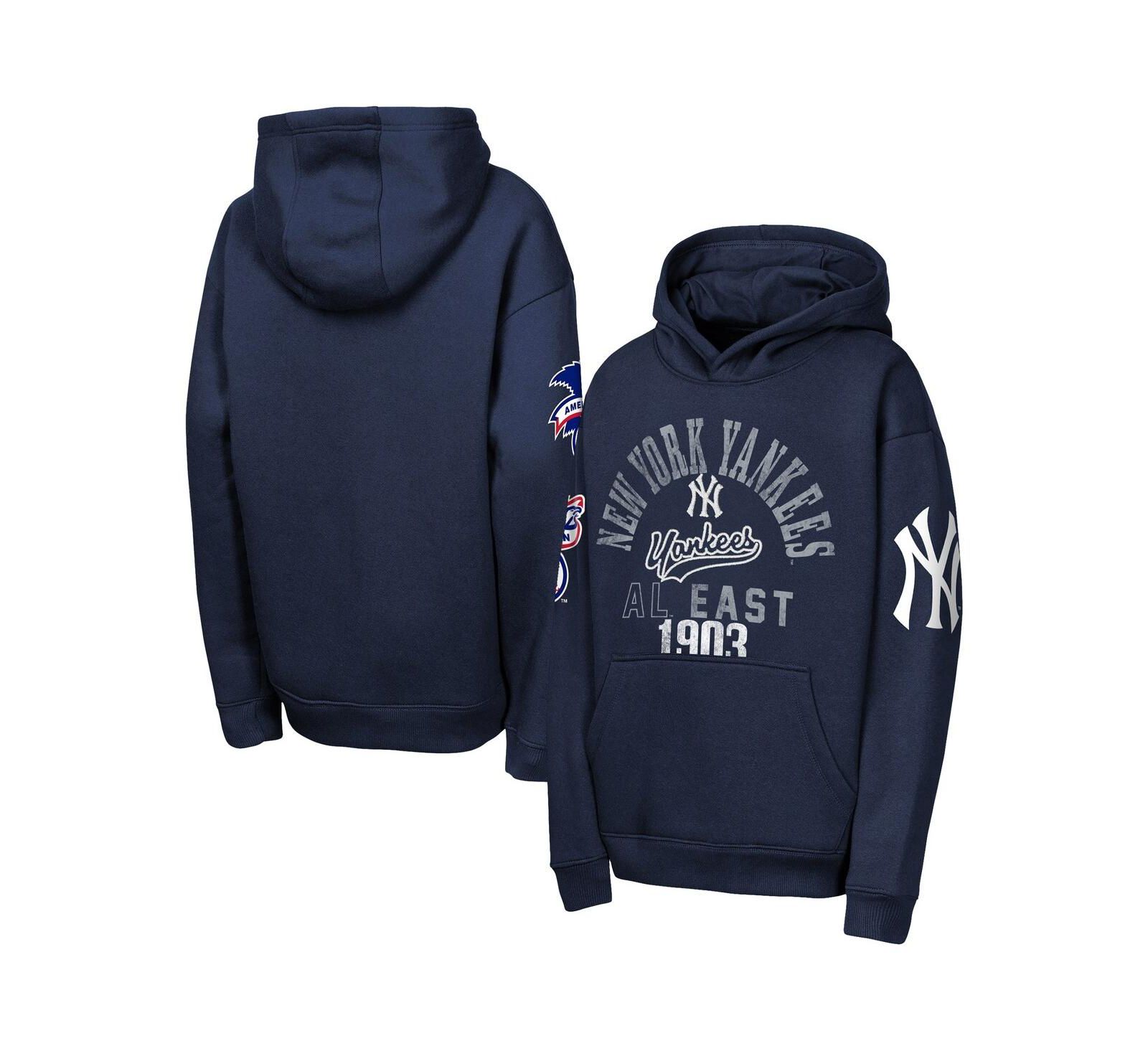 Outerstuff Худи с флисовым напылением для мальчиков и девочек Navy New York Yankees Premium Sweep