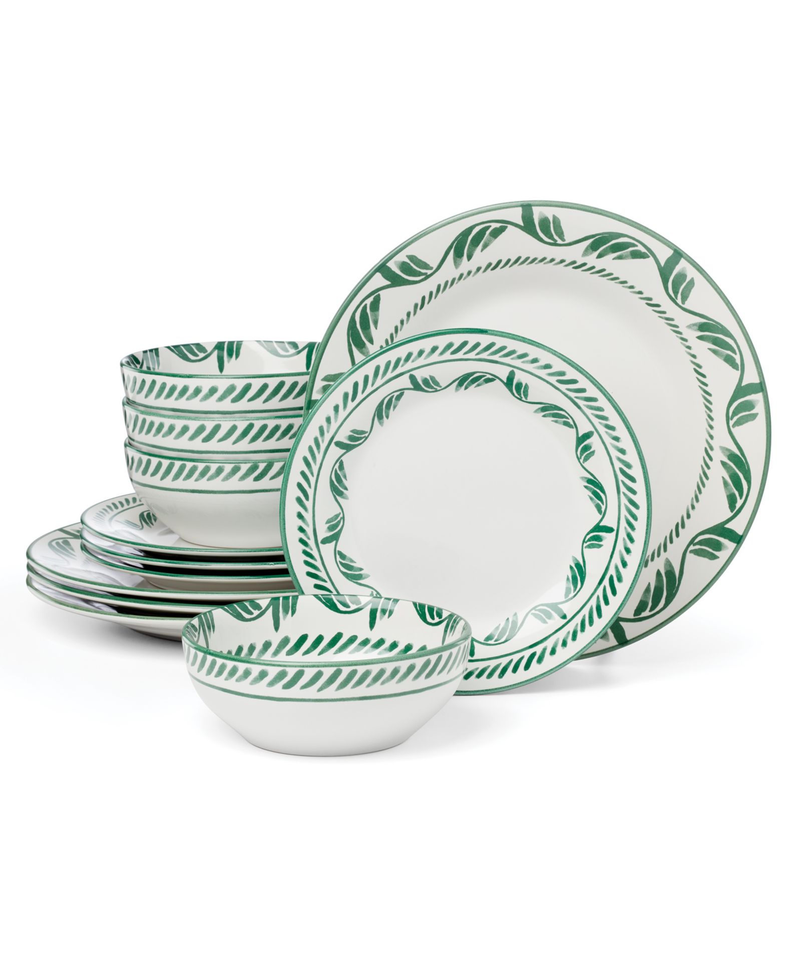 Oneida Solear Green 12-Piece Dinnerware Set, Service for 4
