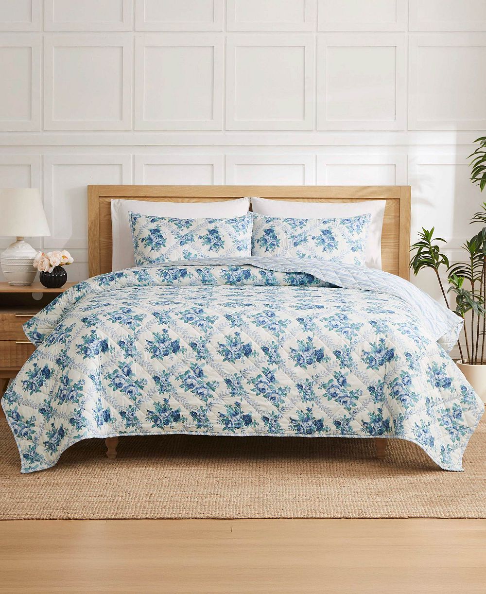 Jessica Simpson Комплект стеганого покрывала Braelyn Floral, 3 шт, King