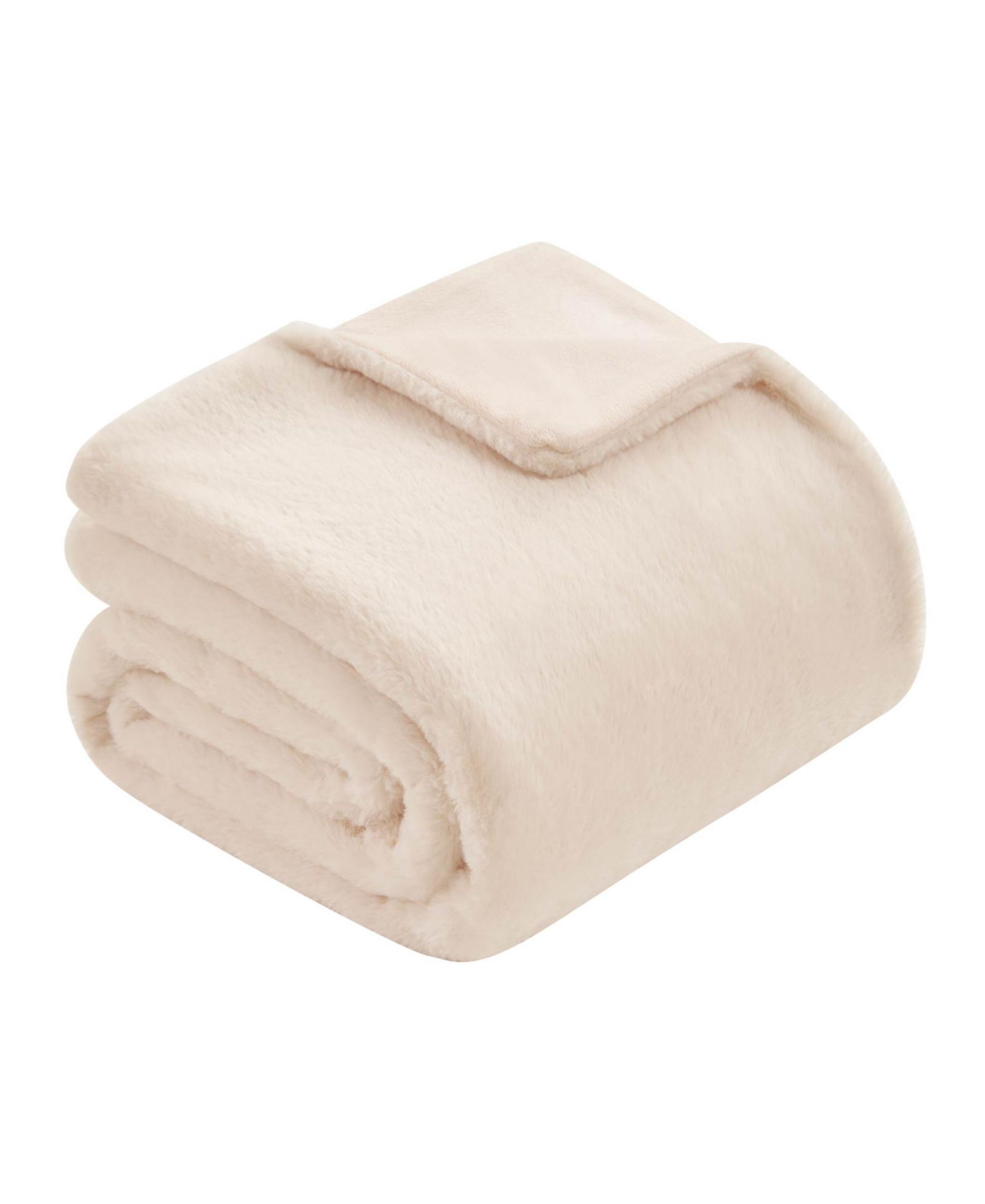 Jessica Simpson Solid Faux Fur Plush Throw, 50" x 70"
