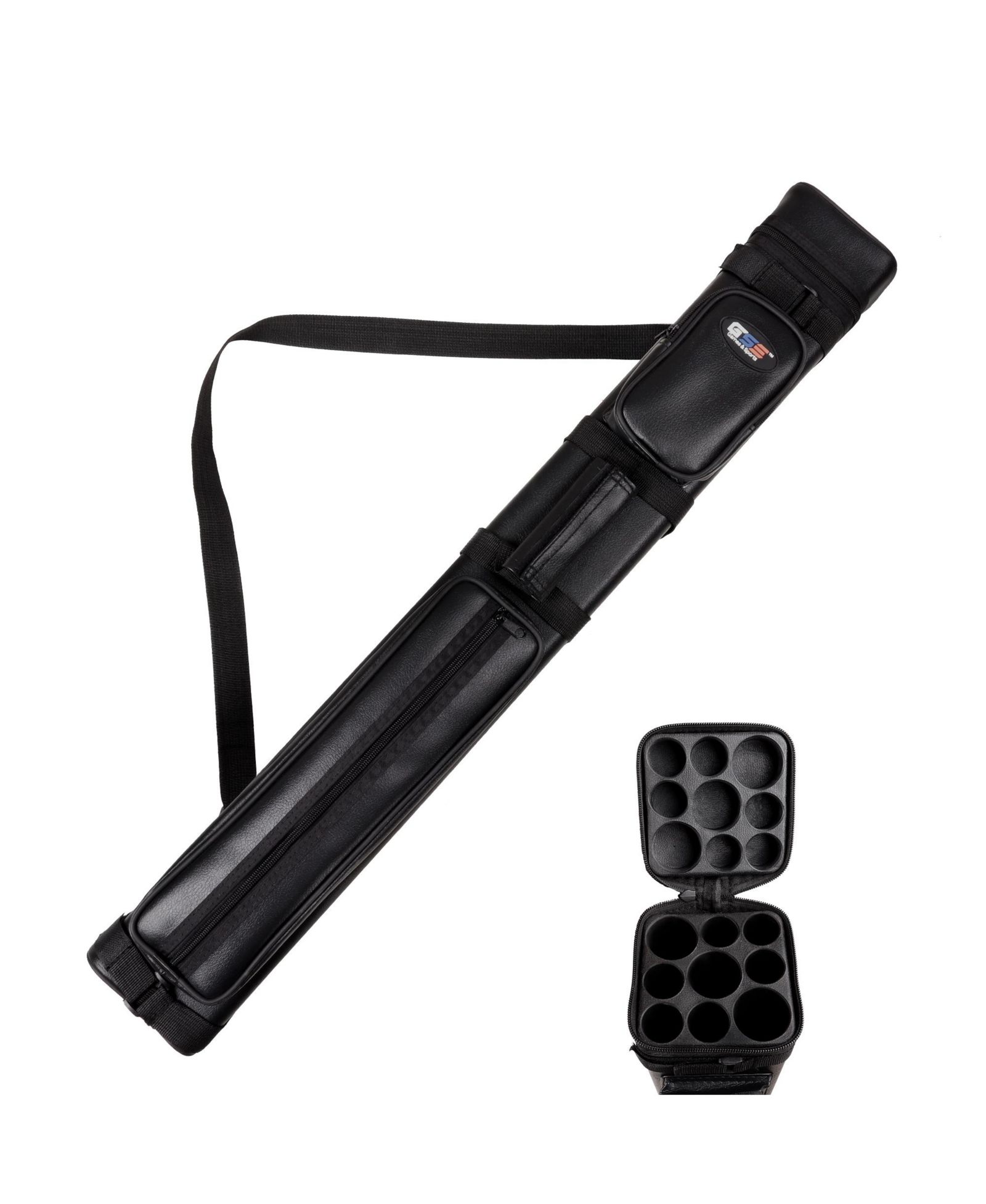 GSE Games & Sports Expert 3x6 Square Hard Pool Cue Case, Billiard Stick Carrying Case for 3 Sticks, Billiard Cue Cases