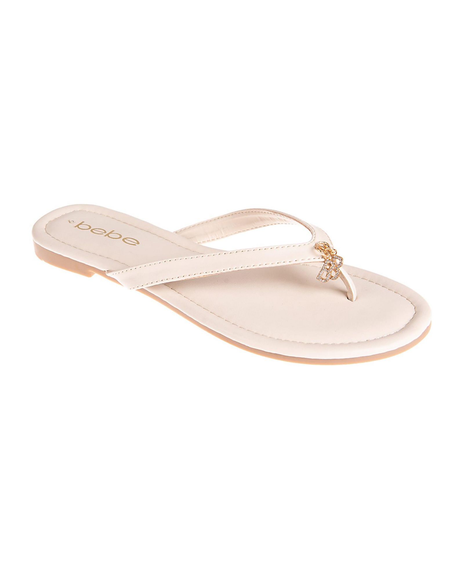 bebe Women's Fashion Sandal with Double B Dangle Charm