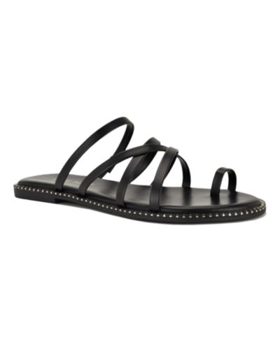 Nine West Women's Digen Strappy Toe Loop Flat Slip-On Sandals