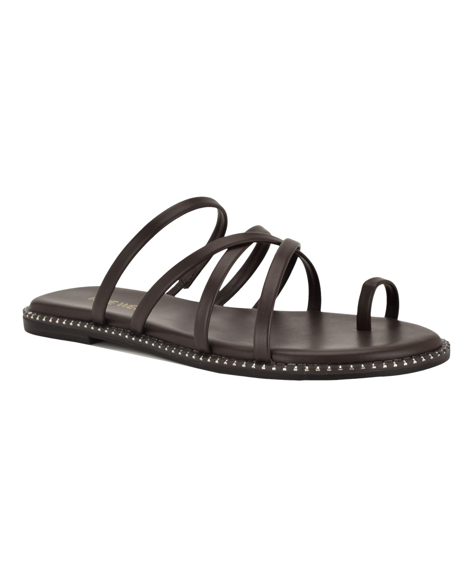 Сандалии Nine West Women's Digen Strappy Toe Loop Flat Slip-On
