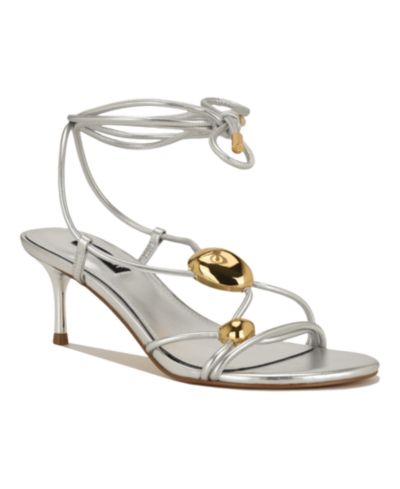 Женские нарядные босоножки Nine West Women's Greska Strappy Ornamented Tie-Up
