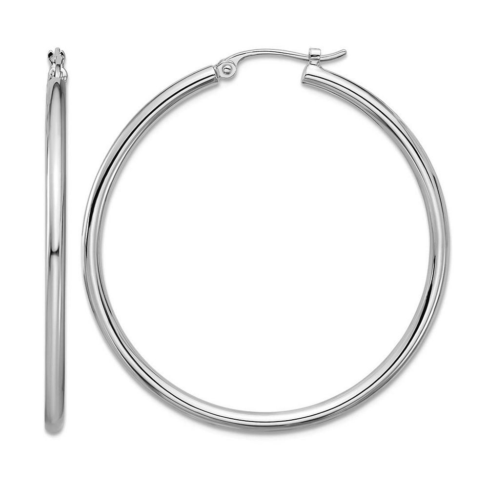 Curata Jewelry Solid 950 Platinum Classic Серьги-кольца