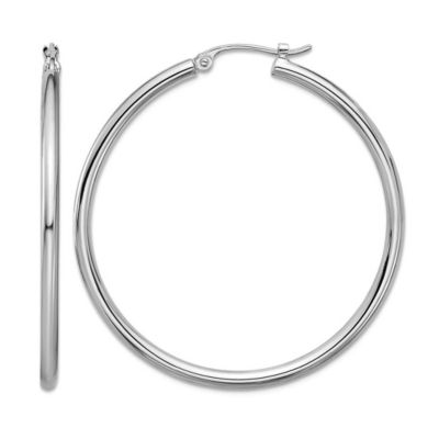 Curata Jewelry Solid 950 Platinum Classic Серьги-кольца
