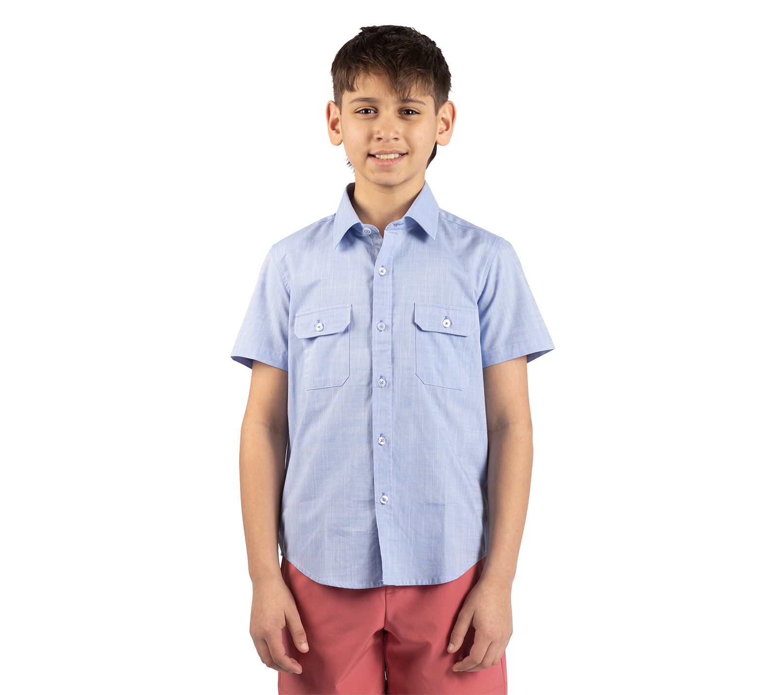 Рубашка Tailorbyrd Signature Chambray с коротким рукавом для мальчиков