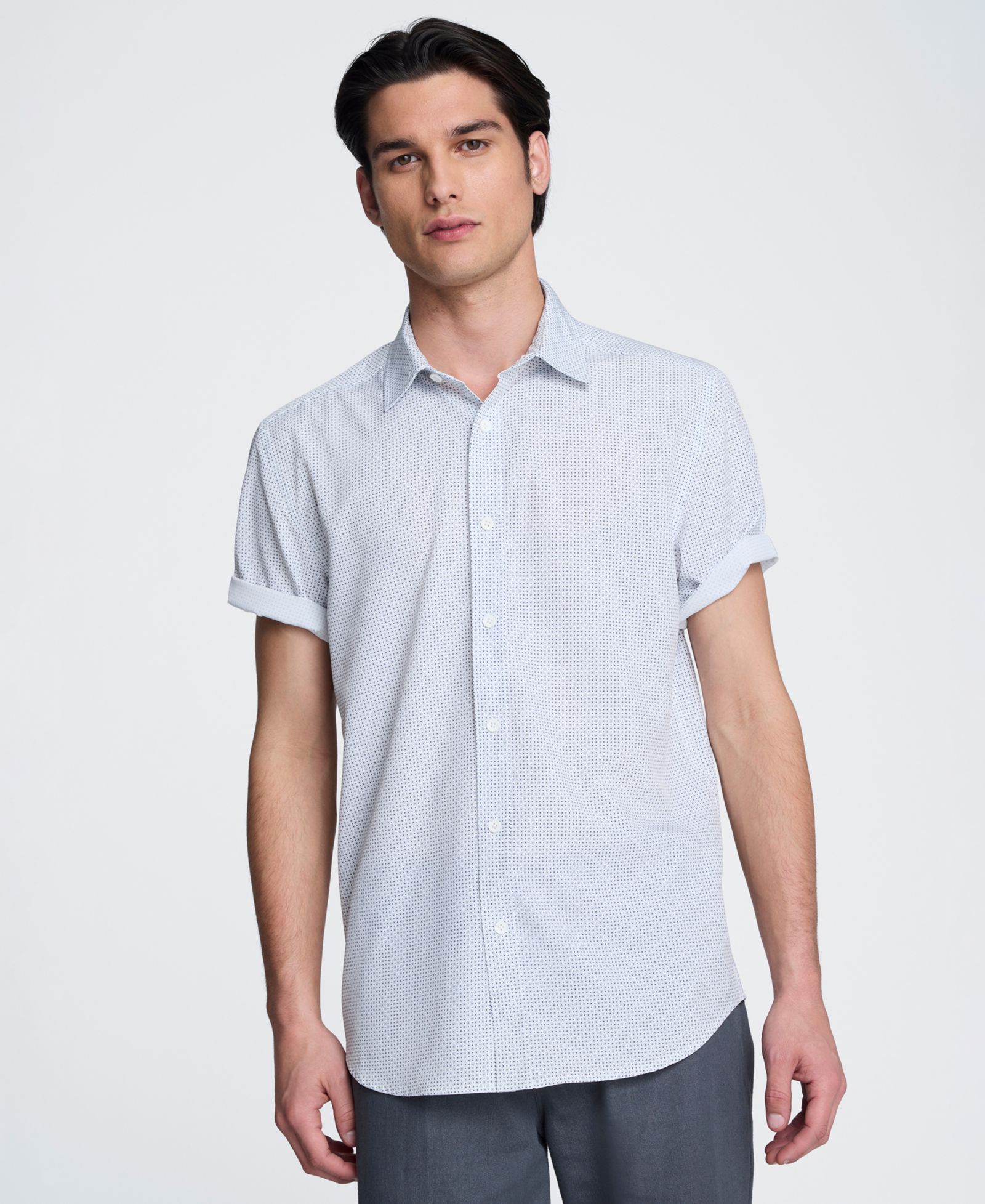 Мужская рубашка Kenneth Cole Short-Sleeve Point Collar