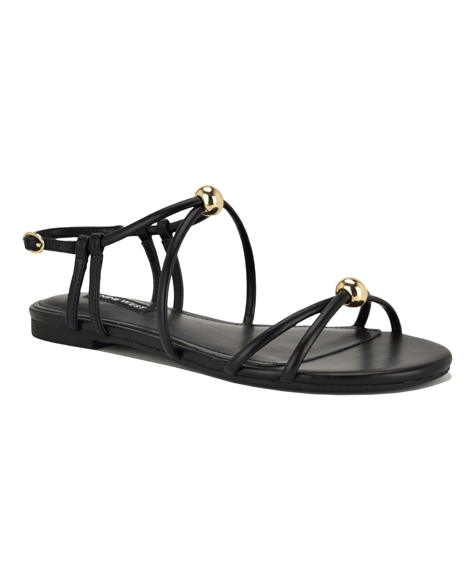 Nine West Women's Mariss Strappy Ornamented Flat Sandals