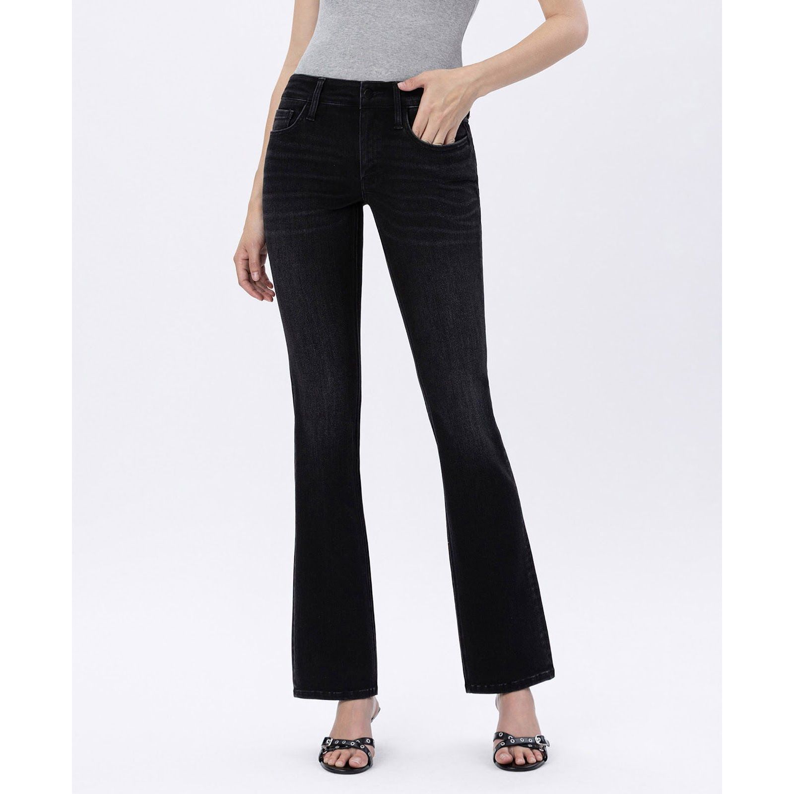 Flying Monkey Women's Mid Rise Full Length Bootcut Jeans
