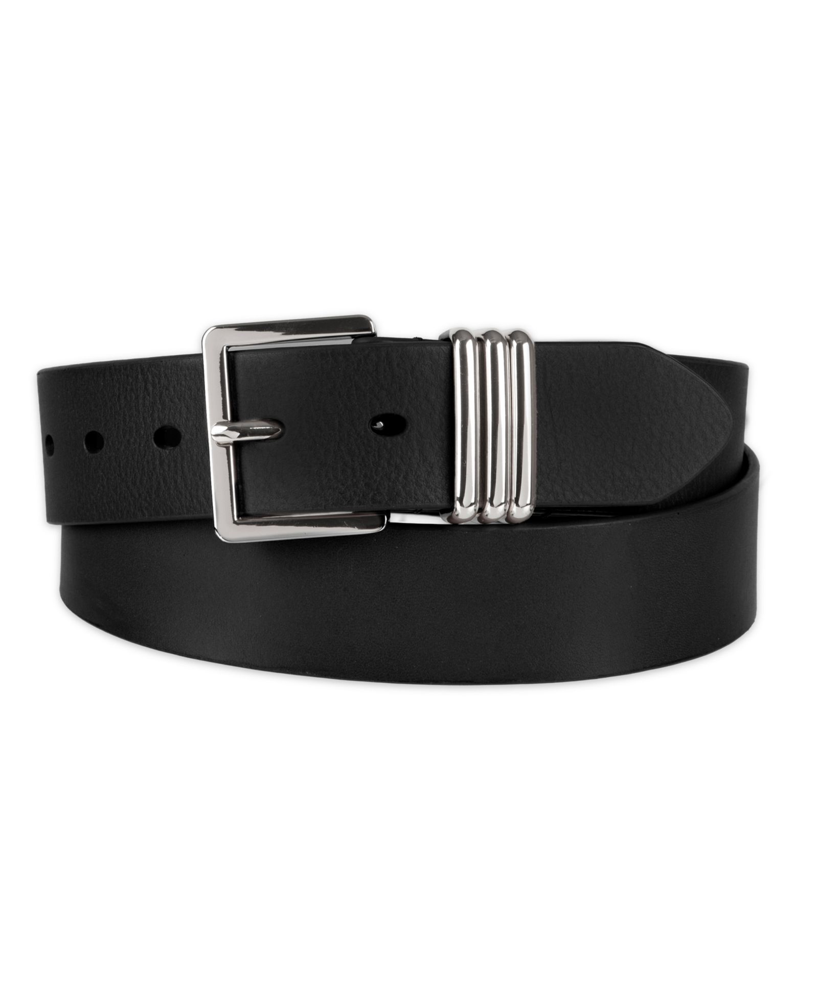 Tommy Hilfiger Women's Triple-Metal Strap Keeper Casual Leather Belt