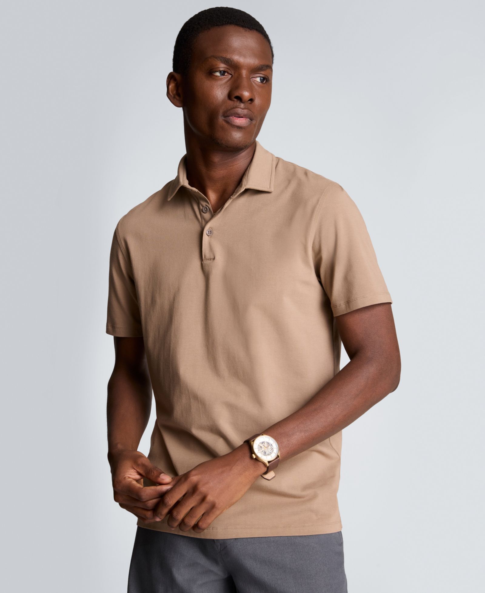 Kenneth Cole Men's Short-Sleeve Collared Slim-Fit Polo Shirt