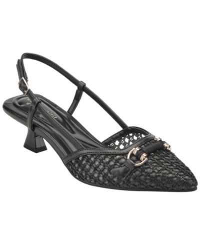 Easy Spirit Women's Hetty eFlex Woven Slingback Kitten Heel Pumps