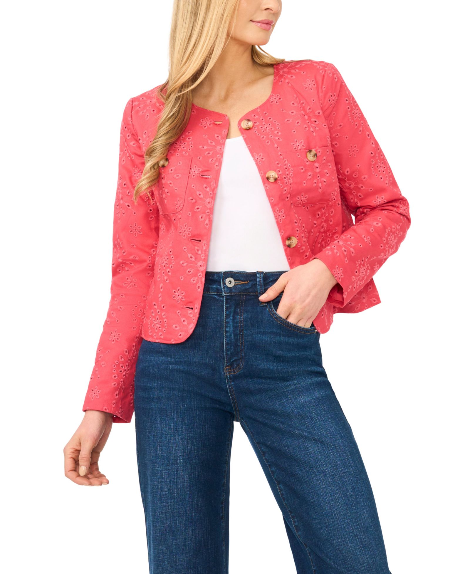 CeCe Женский Crew Neck Long-Sleeve Jacket