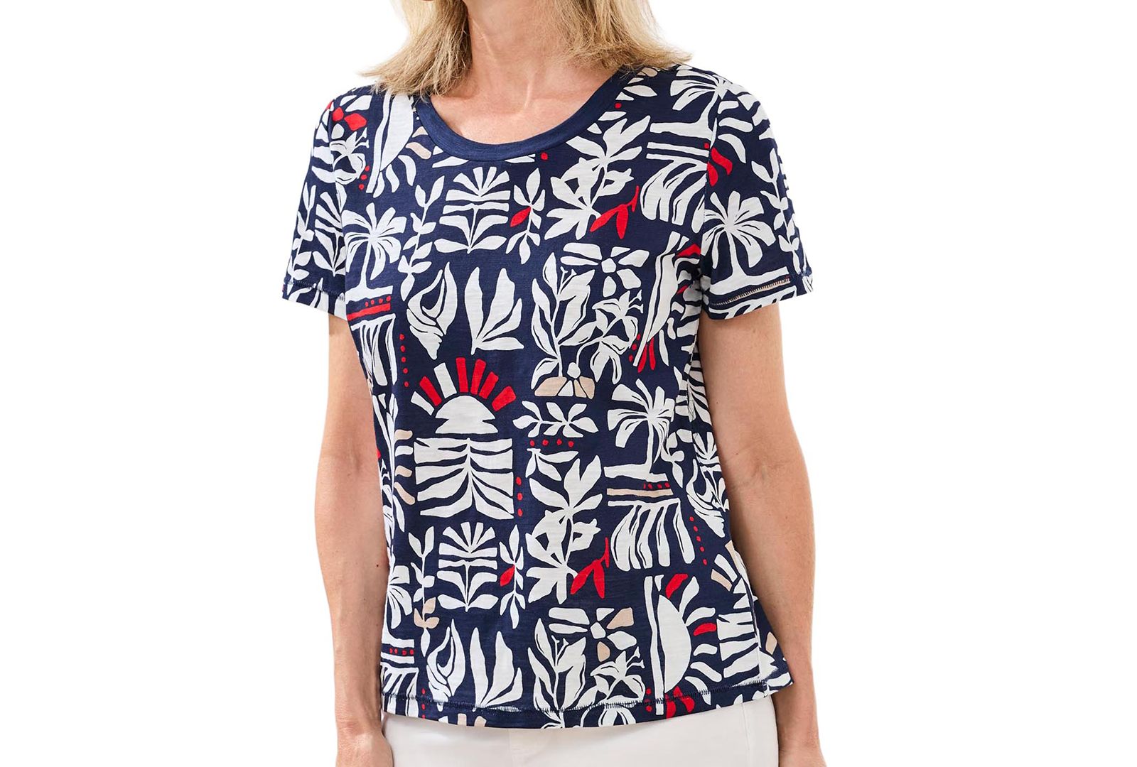 TRIBAL Women's Printed Crew Neck Top