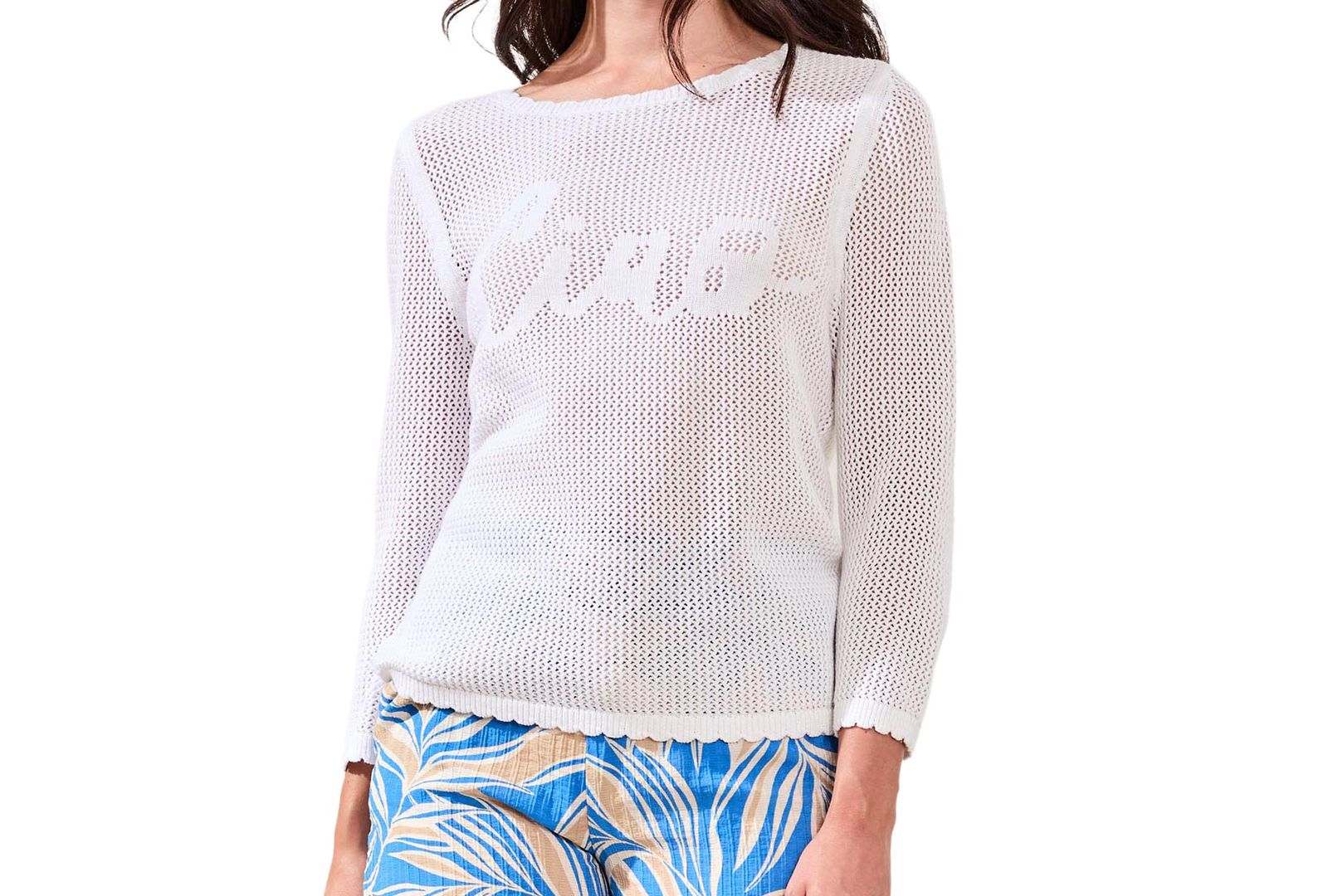 TRIBAL Женский джемпер с вышивкой Open-Stitch Crew Neck