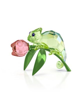 Swarovski Idyllia Chameleon and Tulip Crystal Figurine