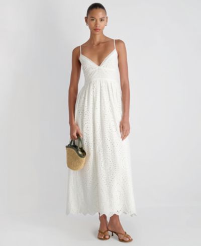 French Connection Women's V-Neck Trini Eyelet Maxi Dress
