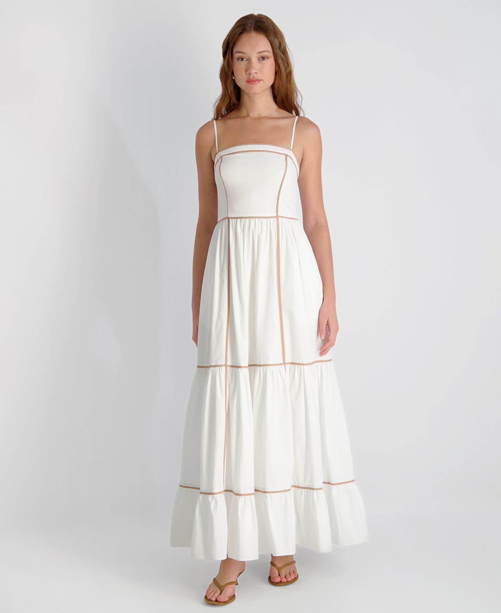 Женское платье French Connection Square-Neck Cambria Contrast Trim Maxi