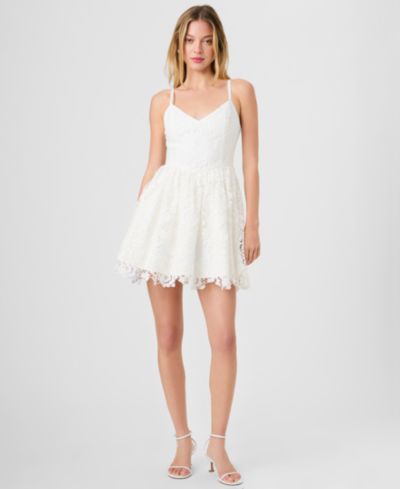 French Connection Women's Lace V-Neck Ballerina Mini Dress