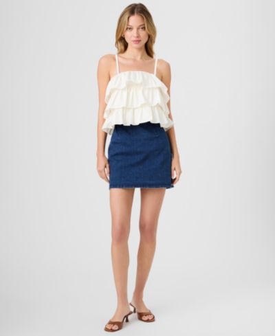 French Connection Women's Aimee Ruffle Detail Cotton Top