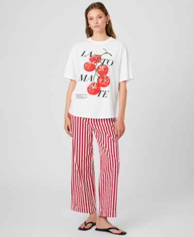 French Connection Women's La Tomate Printed Oversized Cotton T-Shirt