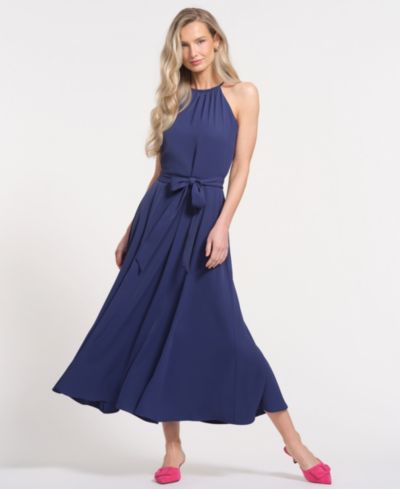 Isaac Mizrahi Women's Sleeveless Halter Neck Maxi Dress