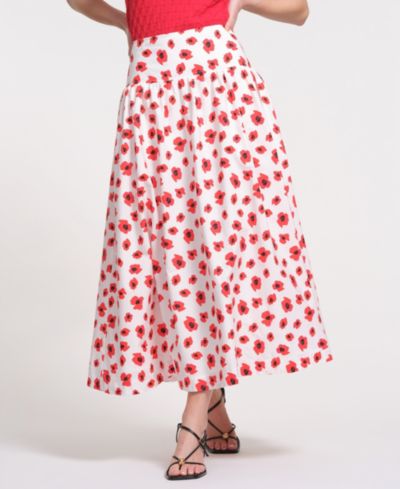 Isaac Mizrahi Women's Floral Printed Maxi Skirt