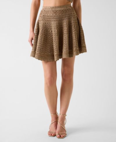 GUESS Women's Egle Crochet Mini Sweater Skirt