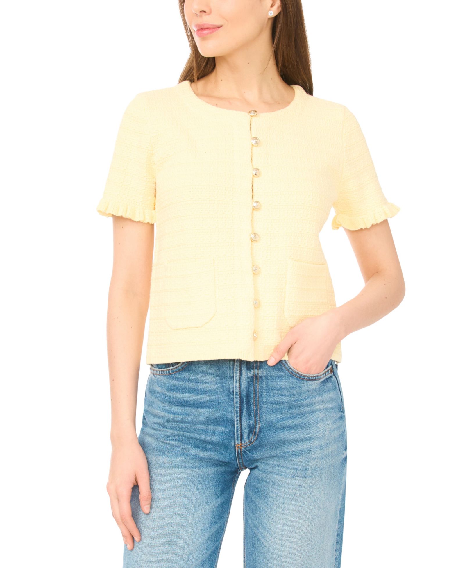 Женский кардиган CeCe Crewneck Short-Sleeve