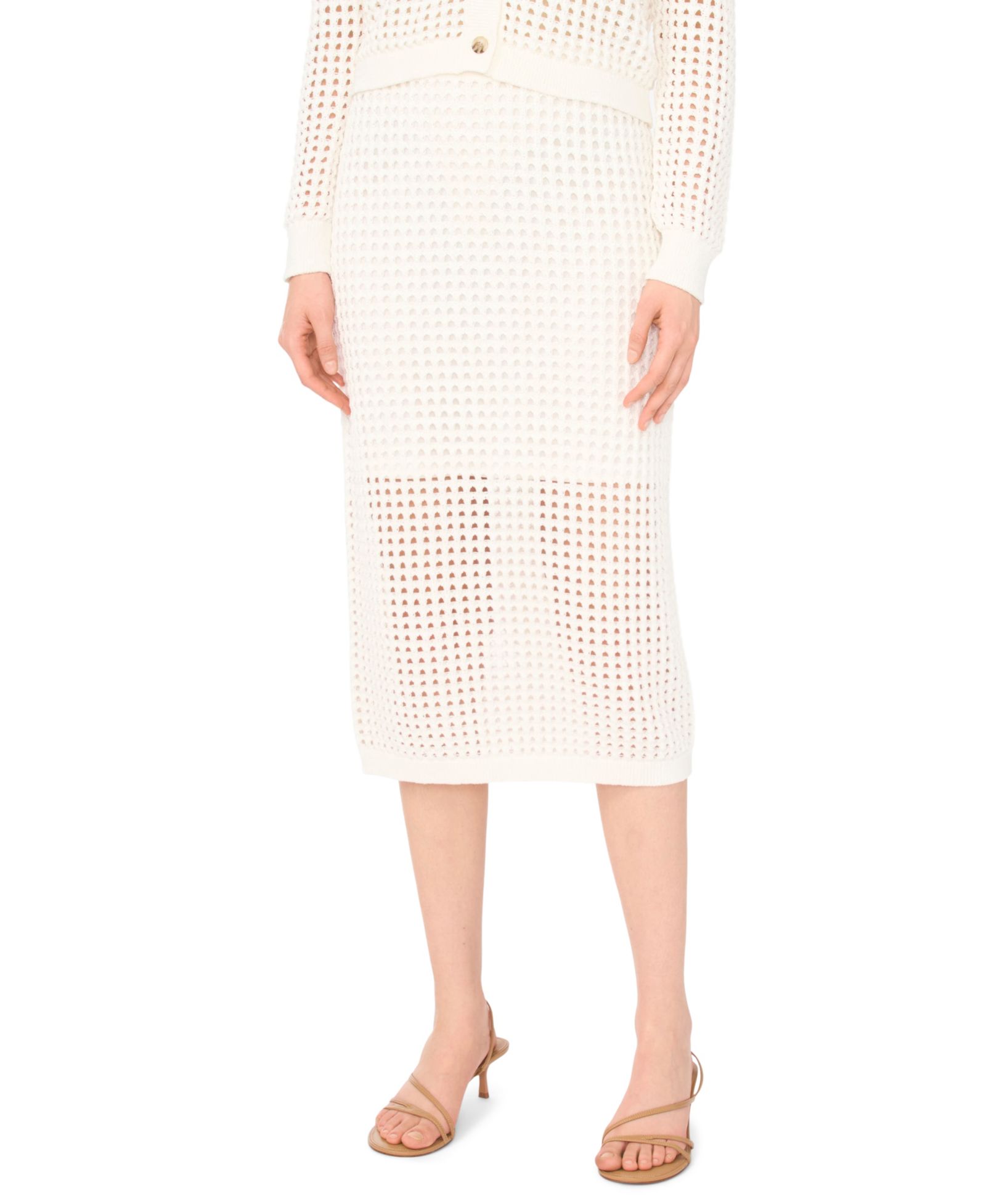 CeCe Women's Mesh Pencil Midi Skirt