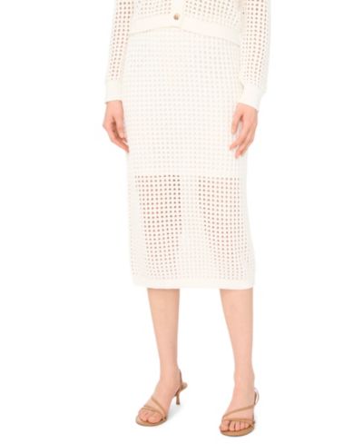 CeCe Women's Mesh Pencil Midi Skirt