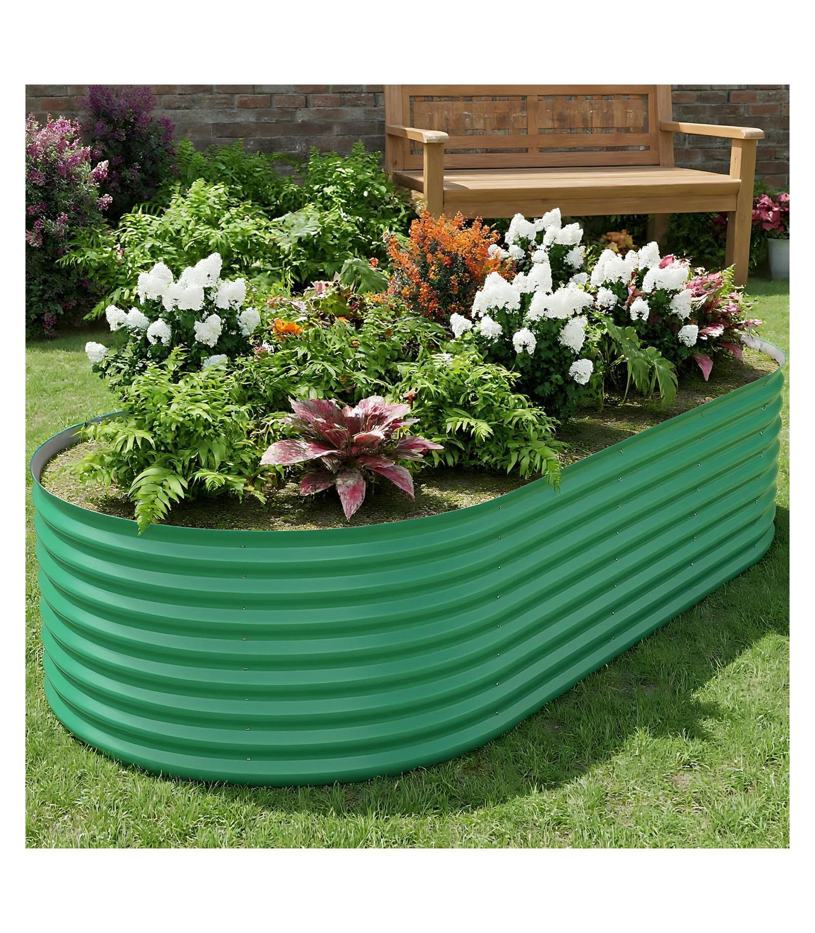 gaomon 6x3x2 ft Galvanized Metal Raised Garden Bed, 24" Tall Planter Box, Rust-Resistant Outdoor Garden, Patio & Balcony