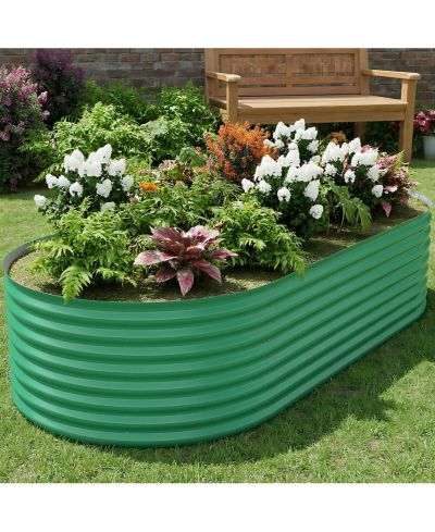gaomon 6x3x2 ft Galvanized Metal Raised Garden Bed, 24" Tall Planter Box, Rust-Resistant Outdoor Garden, Patio & Balcony