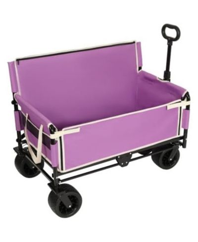 RAINSKEN Convertible Folding Wagon Cart - Heavy-Duty Utility Wagon with Bench Seat, All-Terrain Wheels and Storage for Camping, Beach, Garden