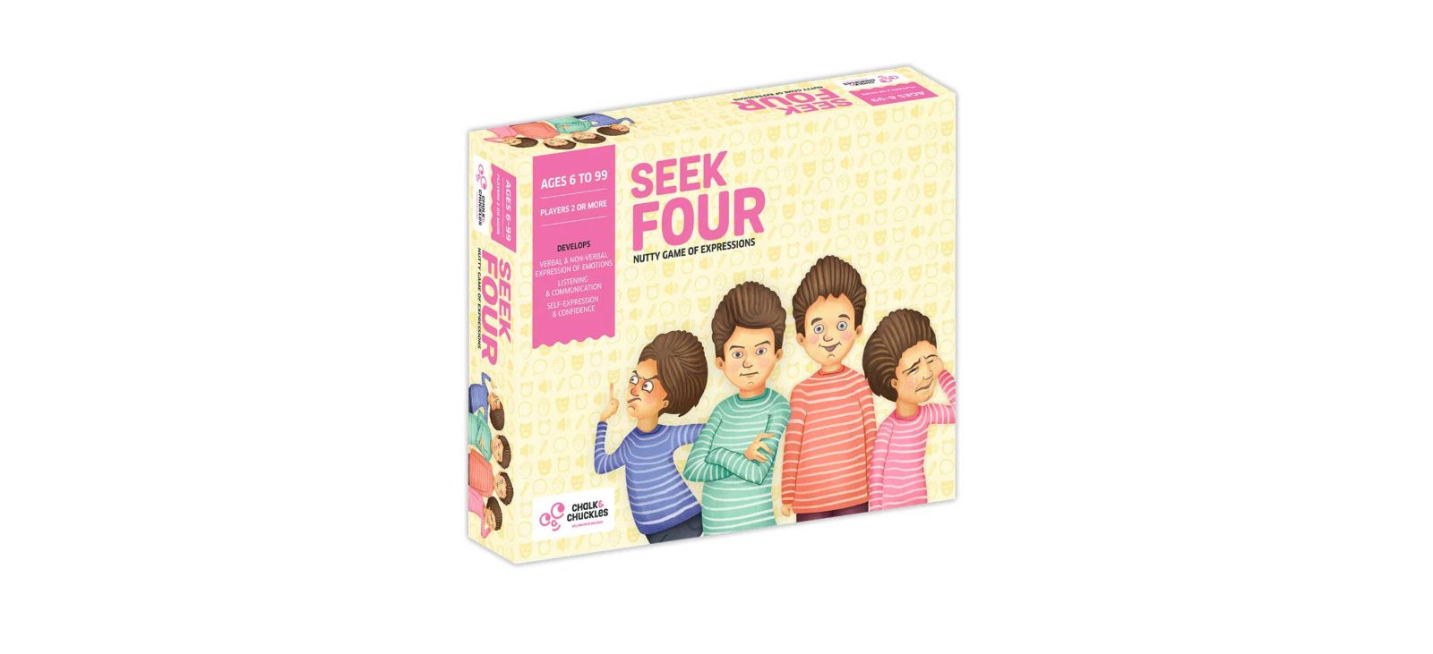 Chalk & Chuckles Seek Four карточная настольная игра для всей семьи, от 6 лет